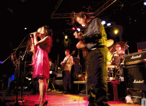 Dennis playing at L.A. FAME Awards with Liberty DeVitto on drums