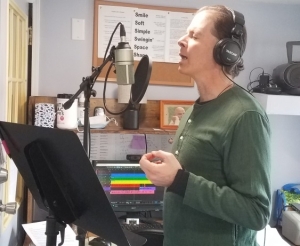 Dennis recording vocals