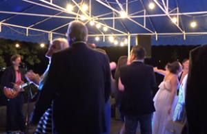 guests dancing at Ithaca Yacht Club wedding to The Way Band