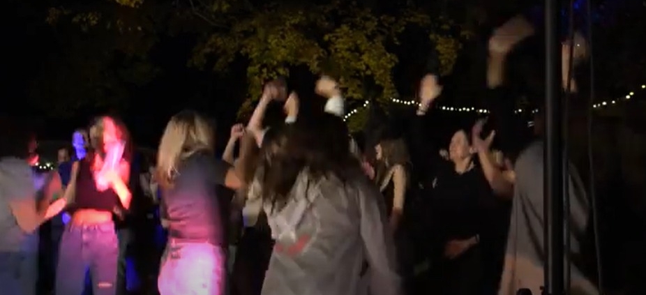dancing at fraternity party