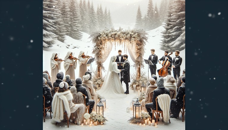 winter wedding ceremony