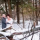 couple newly married outdoors in winter