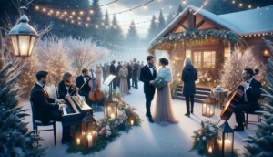 winter wedding with live musicians