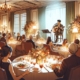 intimate dinner concert with man playing acoustic guitar and singing