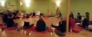 Damodar Das Kirtan with group of people at Bloomfield Yoga Studio