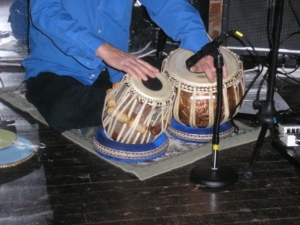 Cliff's hands playing tabla