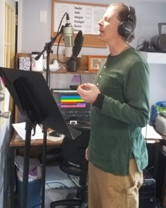 Dennis in studio recording custom song