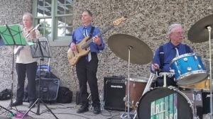 Dennis playing bass on jazz gig