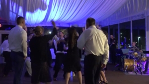 groom and guests dancing at Hope Lake Lodge wedding