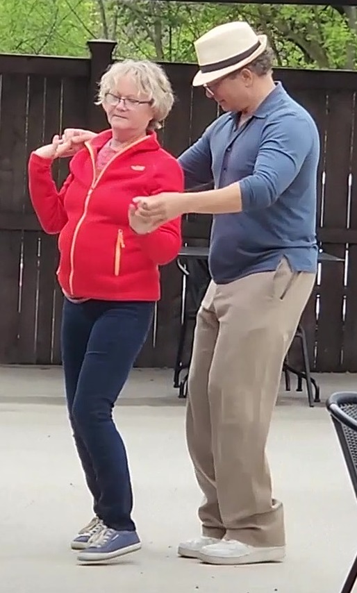 couple salsa dancing