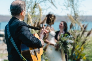 guitarist playing at wedding ceremony