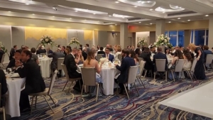 guests seated in ballroom at Statler Hotel wedding