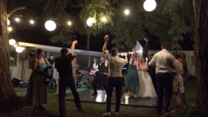 The Way Band playing a wedding reception with guests dancing