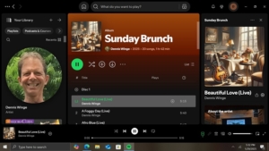 Dennis' new album Sunday Brunch as it appears on Spotify