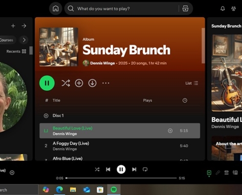 Dennis' new album Sunday Brunch as it appears on Spotify