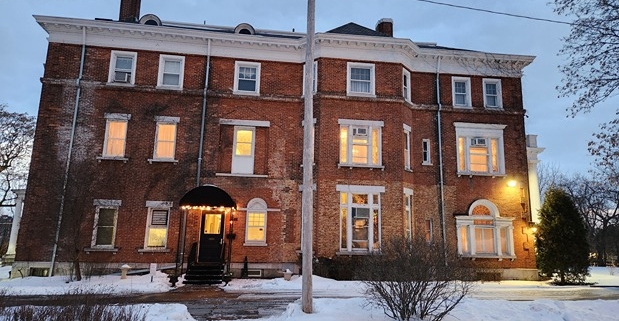 front of at Mansion on the James in Syracuse