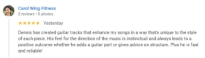 a testimonial from a client about Dennis' recording work
