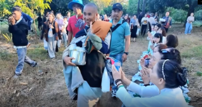 image of Thich Minh Tues' pilgrimage, which is the subject of a song I recently wrote for a client from his lyrics