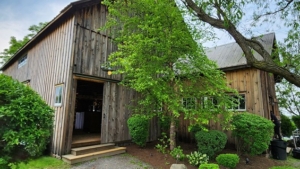 front of barn at Gratitude & Grace