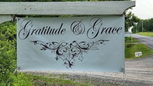 front sign at Gratitude & Grace