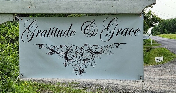 front sign at Gratitude & Grace