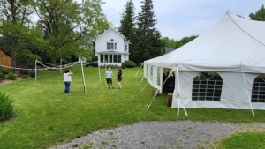 outside the tent at Gratitude & Grace