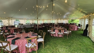 under the tent at Gratitude & Grace