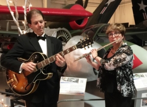 Musicians performing live music at corporate gala event