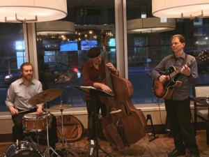 Jazz trio performing live at corporate event