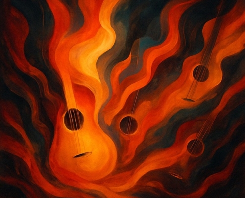 abstract drawing of doing creative versions of cover songs