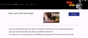 Dennis Winge's lyrics into songs website
