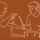 caricature of the movie Whiplash teacher and drum student