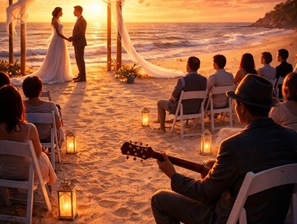 guitarist playing at North Myrtle Beach wedding
