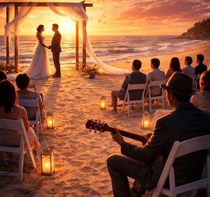 guitarist playing at North Myrtle Beach wedding