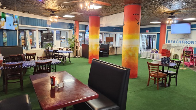 kids' play area at beachfront kitchen & bar
