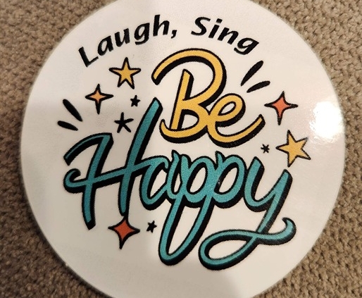 laugh, sing, be happy sticker