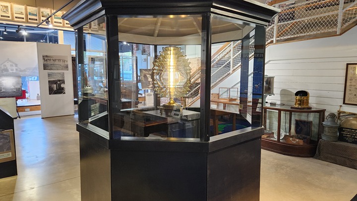 original lighthouse light exhibit at Maritime Museum in Georgetown SC