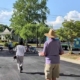 people gathering at Music in the Park event in Little River