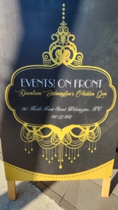 sign at events on front